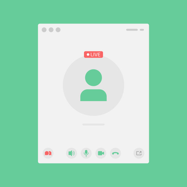 基于窗口平面设计的视频会议用户界面。图片下载