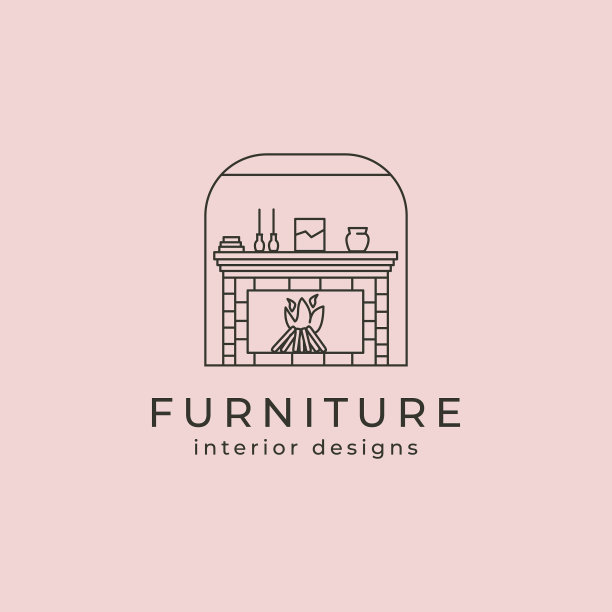 火炉标志线条艺术简约设计图片下载