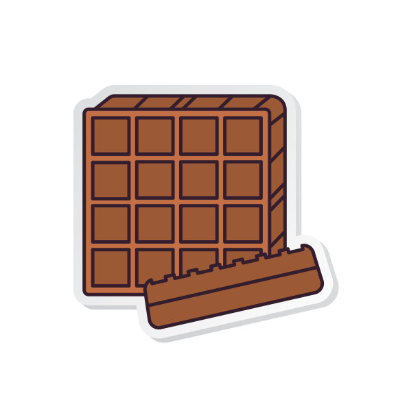 细线早餐图标贴纸-华夫饼图片下载