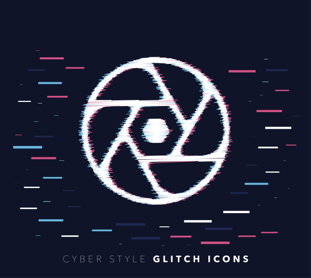 相机快门故障效果矢量图标插图图片下载