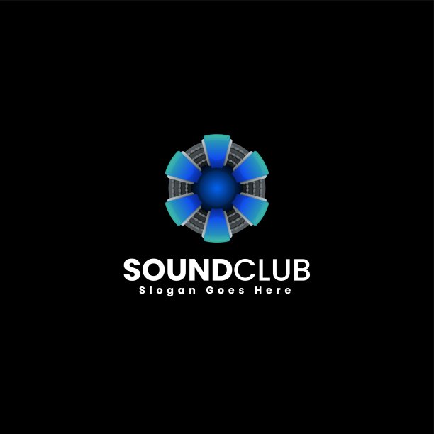 矢量插图声音俱乐部渐变彩色风格图片下载