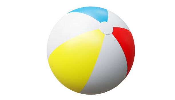 色彩缤纷的沙滩球孤立在白色，暑假的概念。图片下载