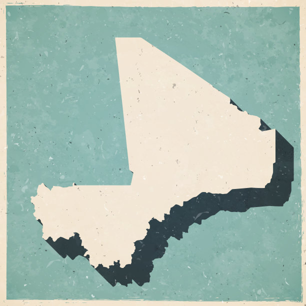 马里地图复古风格-旧纹理纸图片下载