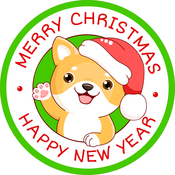 圣诞快乐圆标签节日邮票卡图片下载