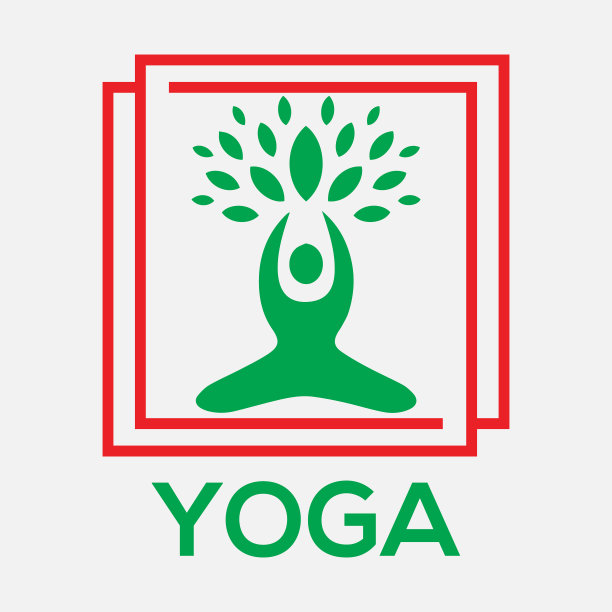 瑜伽抽象标志设计矢量模板图片下载