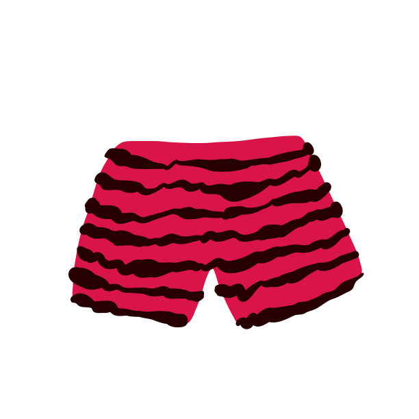 女性内裤轮廓向量。有红心的三角裤。女装图片下载