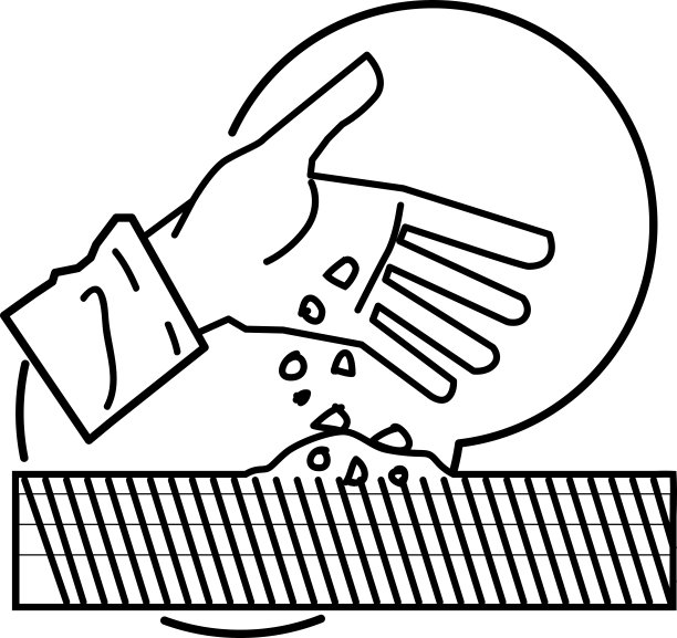 为农业分发种子，农业综合企业的产业概念与平面，线条艺术图标。图片下载