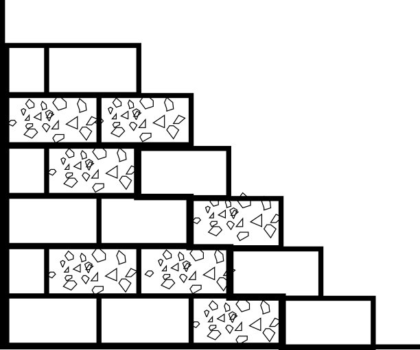 砖墙建筑，商业概念的建筑部门，特点是平面设计和线条艺术图标。图片下载