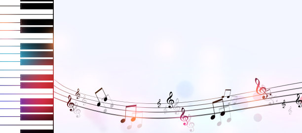 乐谱和钢琴横幅图片下载