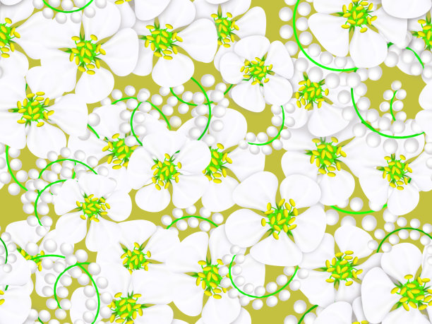 白色精致的苹果花在米色的背景上。图片下载