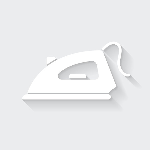 铁。图标与空白背景上的长阴影-平面设计图片下载