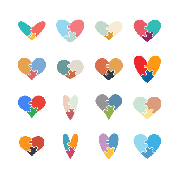 爱心拼图图标图片下载