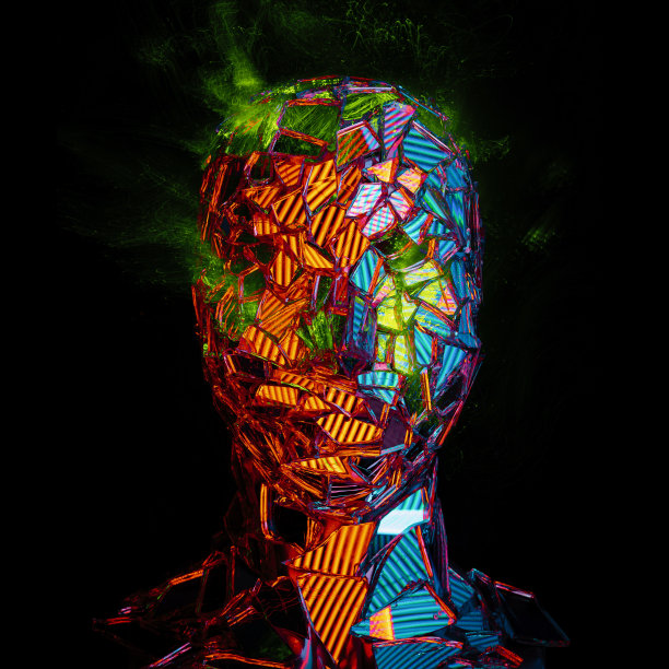 光绘照片，未来机器人，音乐专辑封面，抽象剪影图片下载