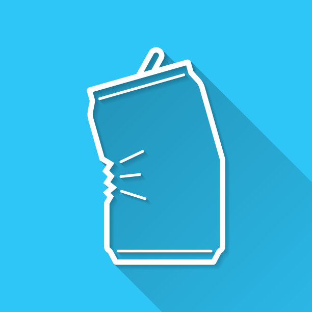 压碎。图标在蓝色背景-平面设计与长阴影图片下载