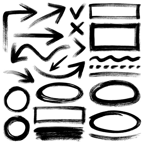 笔触-箭头和不同的形状图片下载