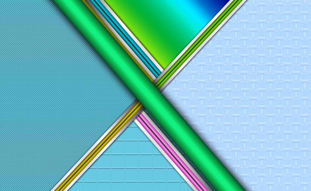 金属浅蓝色雕刻板与闪亮的装饰金属带。图片下载