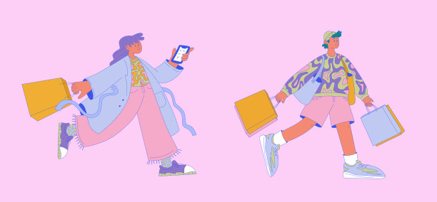 一男一女手里拿着包图片下载