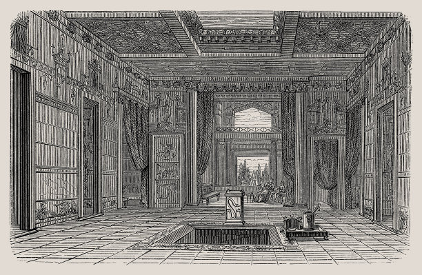 古罗马，室内的罗马别墅，家图片下载