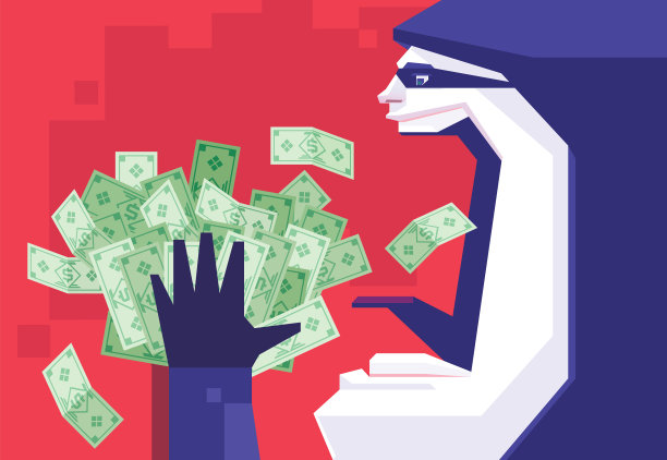 骗子拿着一堆钞票图片下载