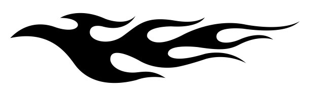 火焰汽车贴纸矢量艺术剪影部落火焰汽车贴纸火焰纹身的汽车侧面和摩托车坦克图片下载