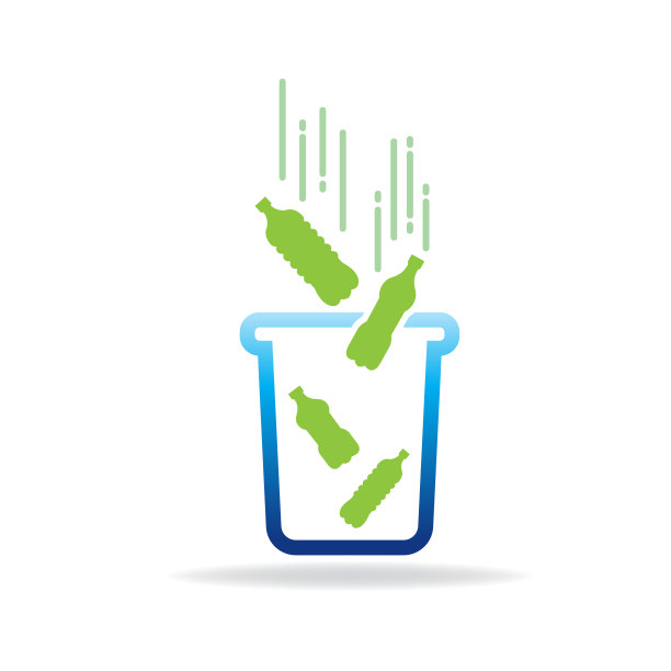 垃圾桶里的塑料瓶图片下载