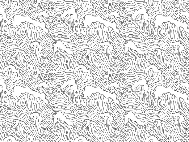 日本水波无缝背景。-矢量10 eps。图片下载