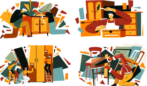 手工家具木匠制作衣柜图片下载