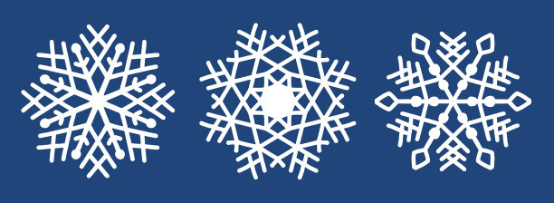 简单的设计假日雪花孤立在蓝色上图片下载