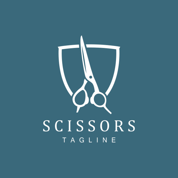 剪刀标志，剃须刀矢量，简单的理发店设计，图标，背景，符号，模板图片下载