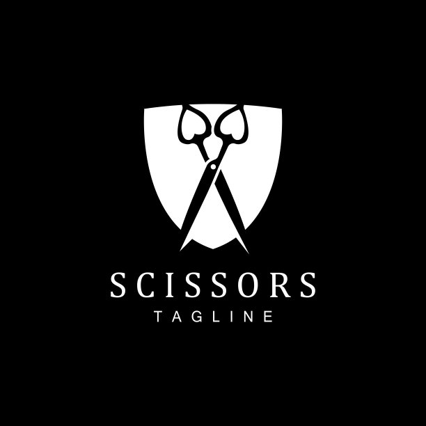 剪刀标志，剃须刀矢量，简单的理发店设计，图标，背景，符号，模板图片下载