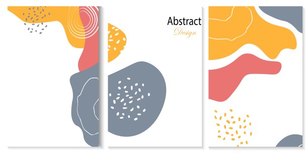 一套极简主义手绘流体形状背景图片下载