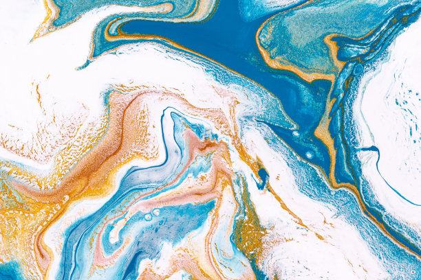 金色和蓝色液体大理石背景。用于设计皮肤瓷砖、墙纸、室内背景。高分辨率的照片。奢华的背景图片下载