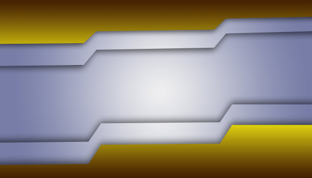 抽象的金色和银色几何高科技背景，未来科技现代旗帜设计。图片下载