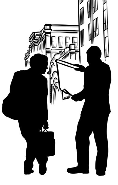 设计建筑师老式蓝色印花剪影图片下载