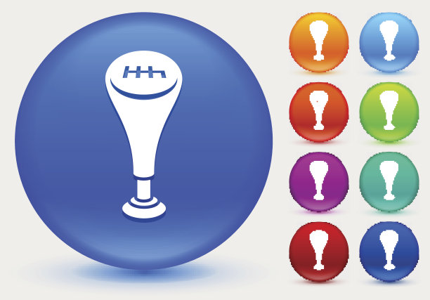 变速图标上闪亮的颜色圆圈按钮图片下载