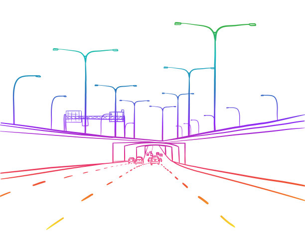 城市街道地下通道彩虹图片下载