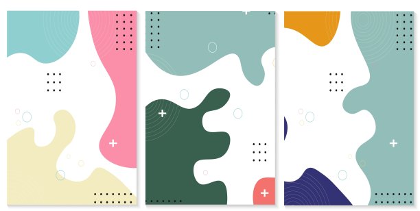 一套时髦的极简抽象手绘背景图片下载