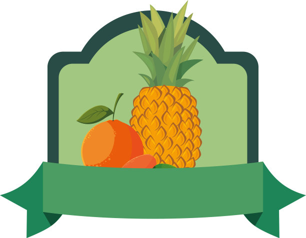 新鲜水果，菠萝，橘子，芒果在桌子上图片下载