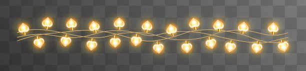 透明背景上的无缝心灯。图片下载