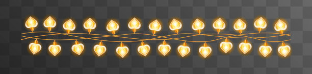 心中发光的花环。情人节的装饰。图片下载