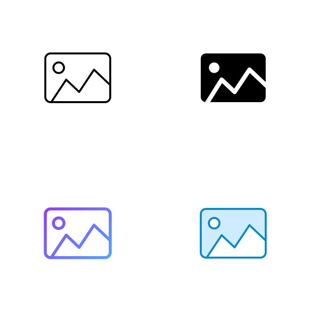 图像图标设计在四种风格与可编辑的笔画。线，实线，平线和颜色梯度线。适合网页，移动应用，UI, UX和GUI设计。图片下载