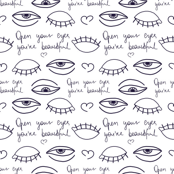 复古风格的眼纹，抽象的无缝图案图片下载