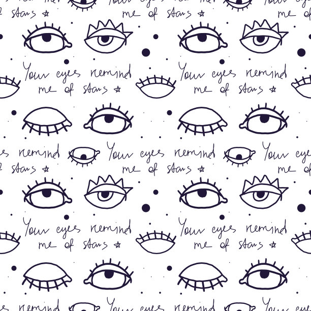 复古风格的眼纹，抽象的无缝图案图片下载