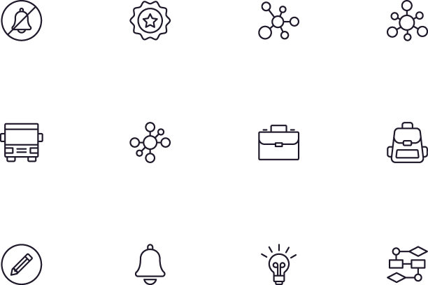 教育线图标集。收集网页设计、移动应用、UI设计等高品质标识。概述图标教育，学校，大学，学习。图片下载