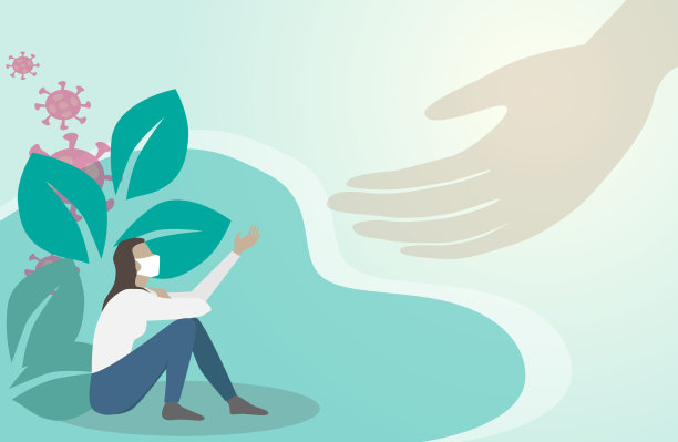 帮助之手，支持，关怀或慈善的概念。Covid-19后图片下载