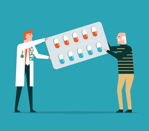 医生给一个病人一颗药丸，他是老年人图片下载