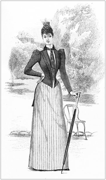 古董插图:优雅的女人图片下载