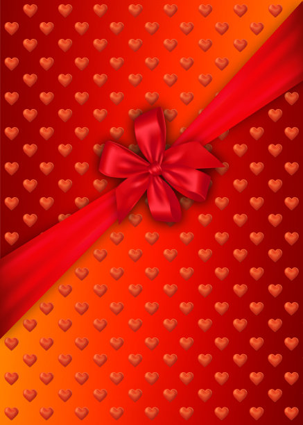 情人节背景与蝴蝶结和丝带图片下载