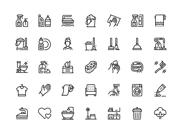 清洗细线图标系列图片下载