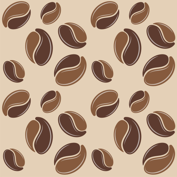 背景，无缝图案。咖啡色背景上的咖啡粒图片下载